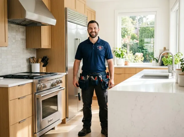 Appliance Repair Hero technician in a Anderson, SC kitchen after an appliance repair